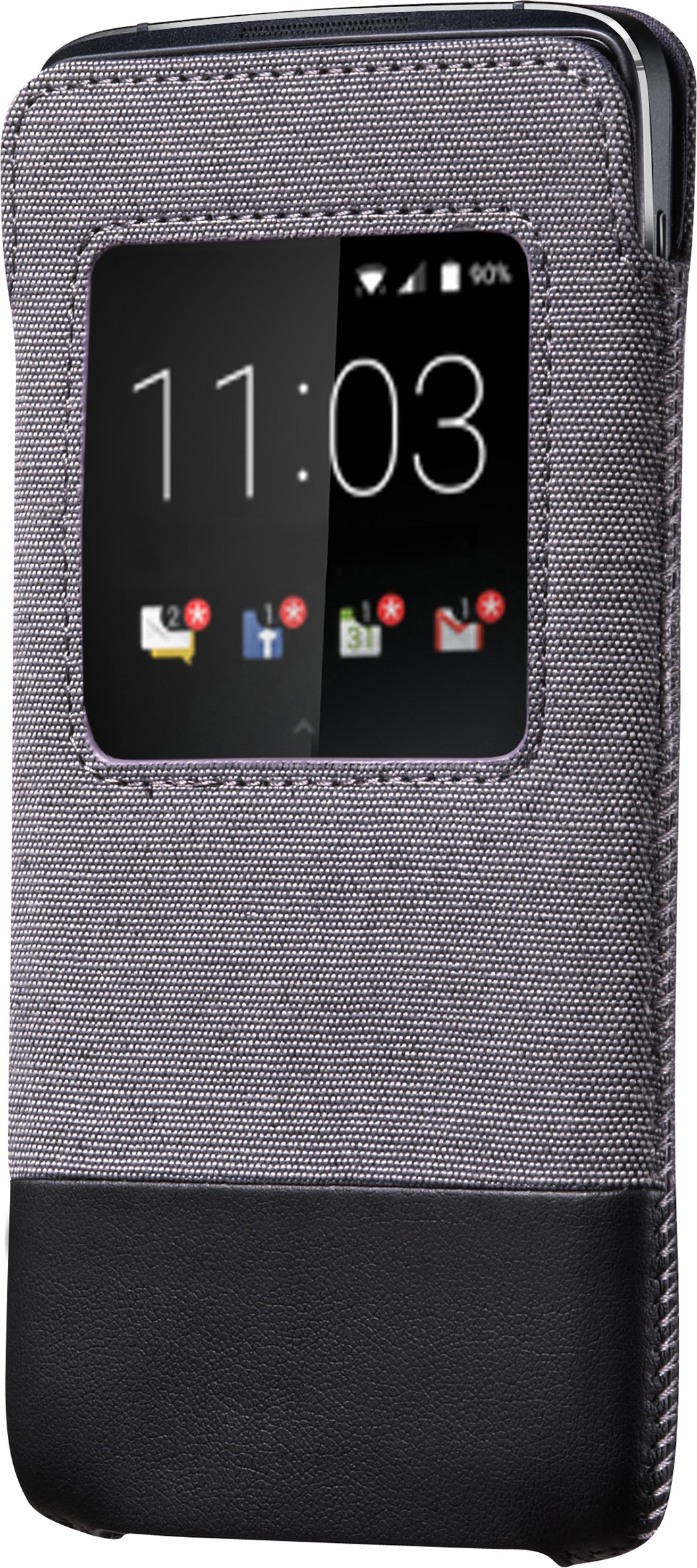 BLACKBERRY DTEK Sleeve, Smart Pocket, 50, Blackberry, Schwarz/Grau