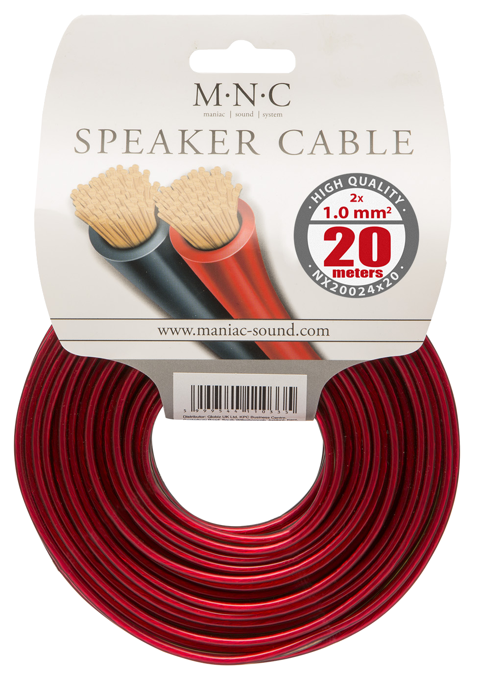 MNC 20024x20 hangszóróvezeték transparent, 2x1mm, 20m