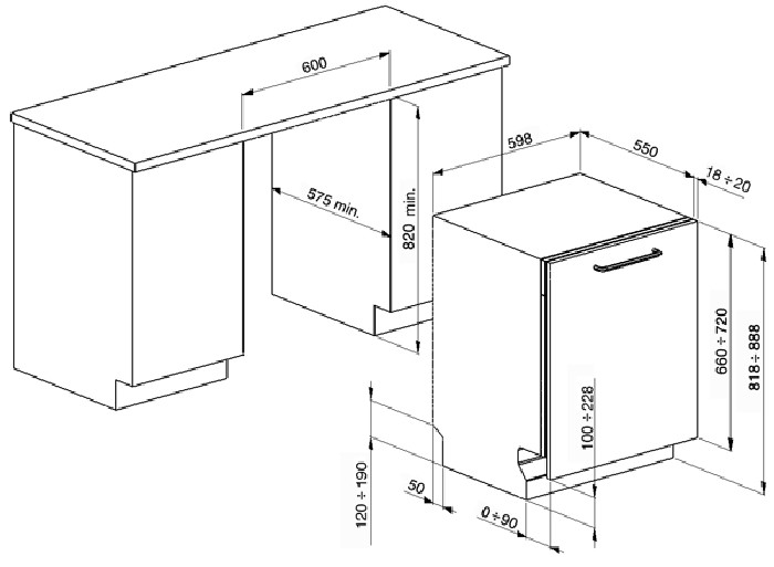 SMEG Inbouw vaatwasser A+ (STA6448-2)