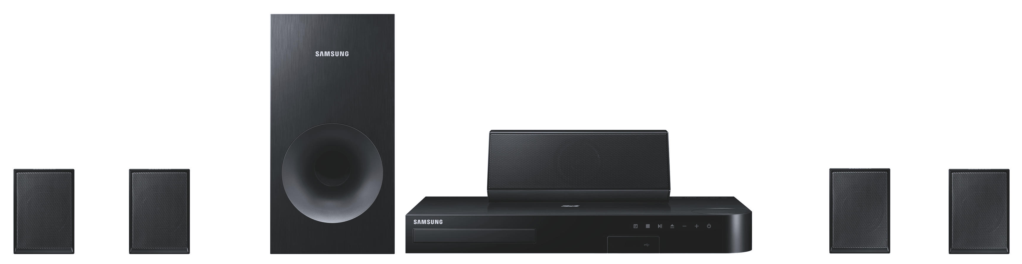 SAMSUNG HT-J4500 5.1 Heimkino-System (5 Satelliten-Lautsprecher, Subwoofer, Bluetooth, Ja, Schwarz)