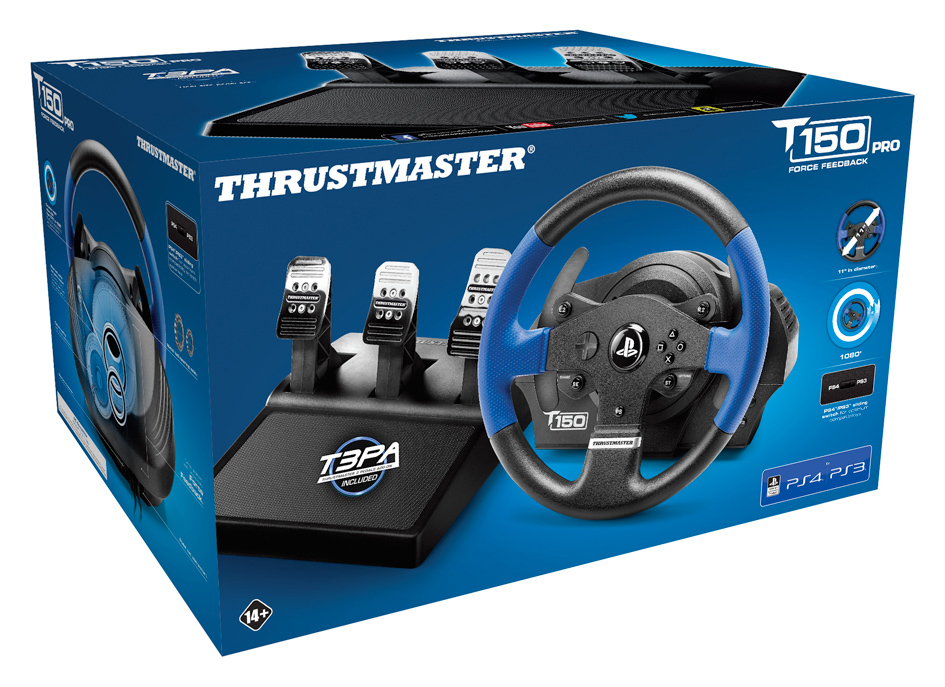 THRUSTMASTER T150 RS PRO (inkl. 3-Pedalset, PS4 / PS3 / PC) Kompatibel mit PS5-Spielen Lenkrad