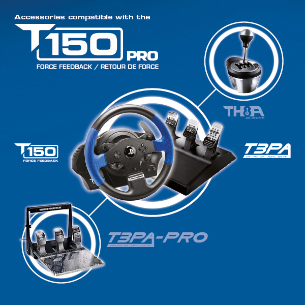 THRUSTMASTER T150 RS PRO (inkl. 3-Pedalset, PS4 / PS3 / PC) Kompatibel mit PS5-Spielen Lenkrad