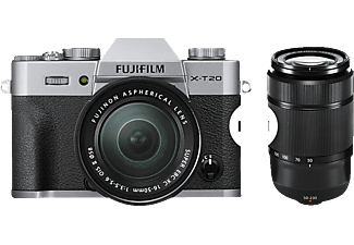 FUJIFILM X-T20 Systemkamera mit Objektiv 16-50 mm, 50-230 mm f/3.5, 7,6 cm Display Touchscreen, WLAN