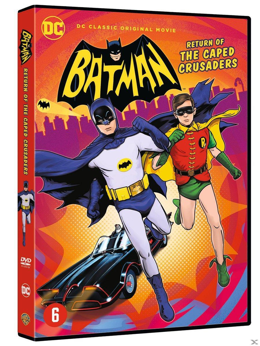 Pochette de DVD de Batman: Return of the Caped Crusaders, avec Batman et Robin.