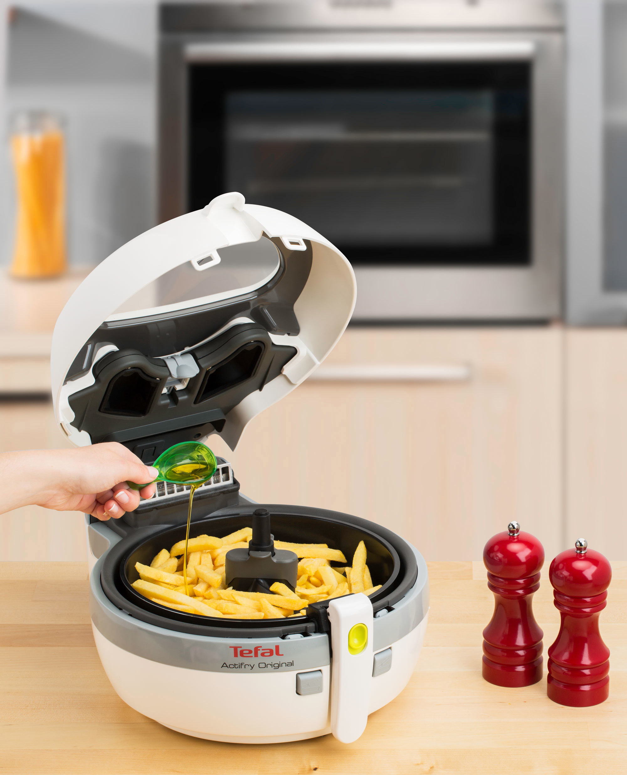 TEFAL FZ 7100 ActiFry Heißluftfritteuse 1400 Watt Weiß/Grau