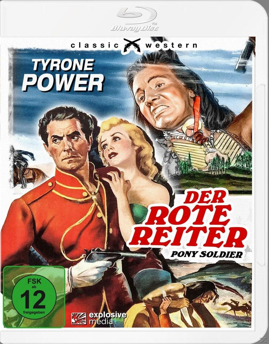 Filmposter: Der Rote Reiter mit Tyrone Power. Ein Mann in rotem Mantel und eine Frau. Hintergrund: Landschaft.