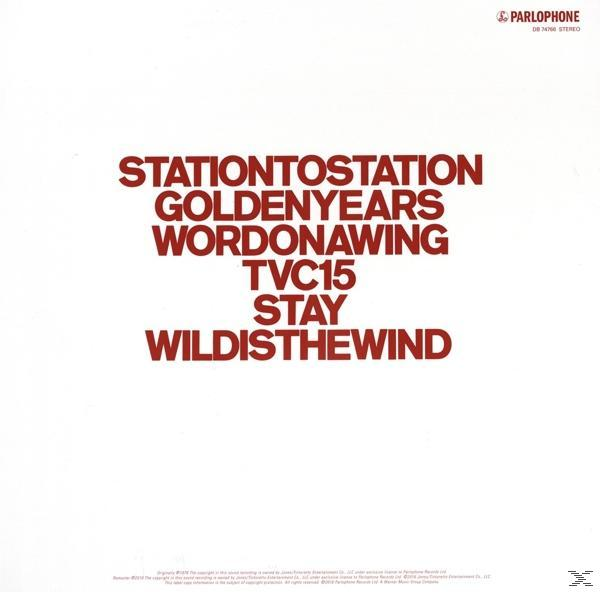 Albumcover mit Songtiteln: Station to Station, Golden Years, Word on a Wing, TVC15, Stay und Wild is the Wind.
