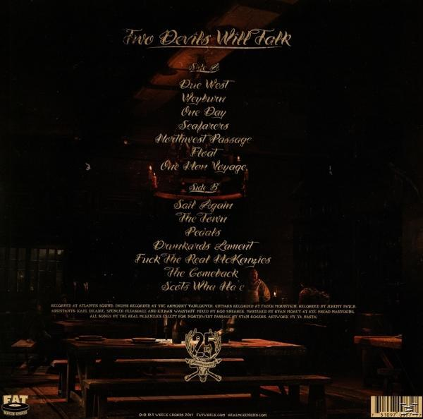 Albumcover mit Trackliste und Credits. Brauner Hintergrund mit Text und Logo.