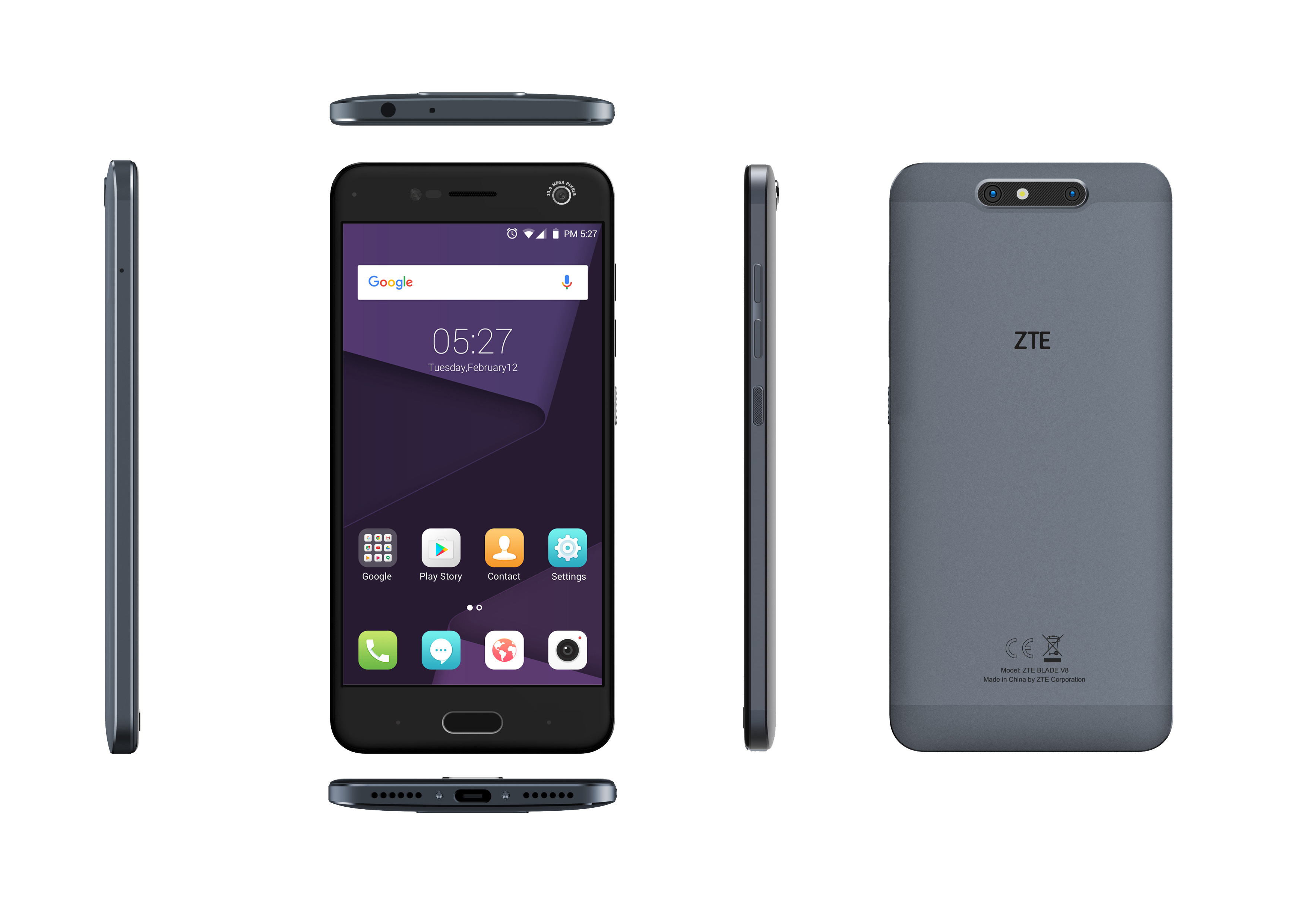 ZTE Blade V8 32 GB Grau Dual SIM