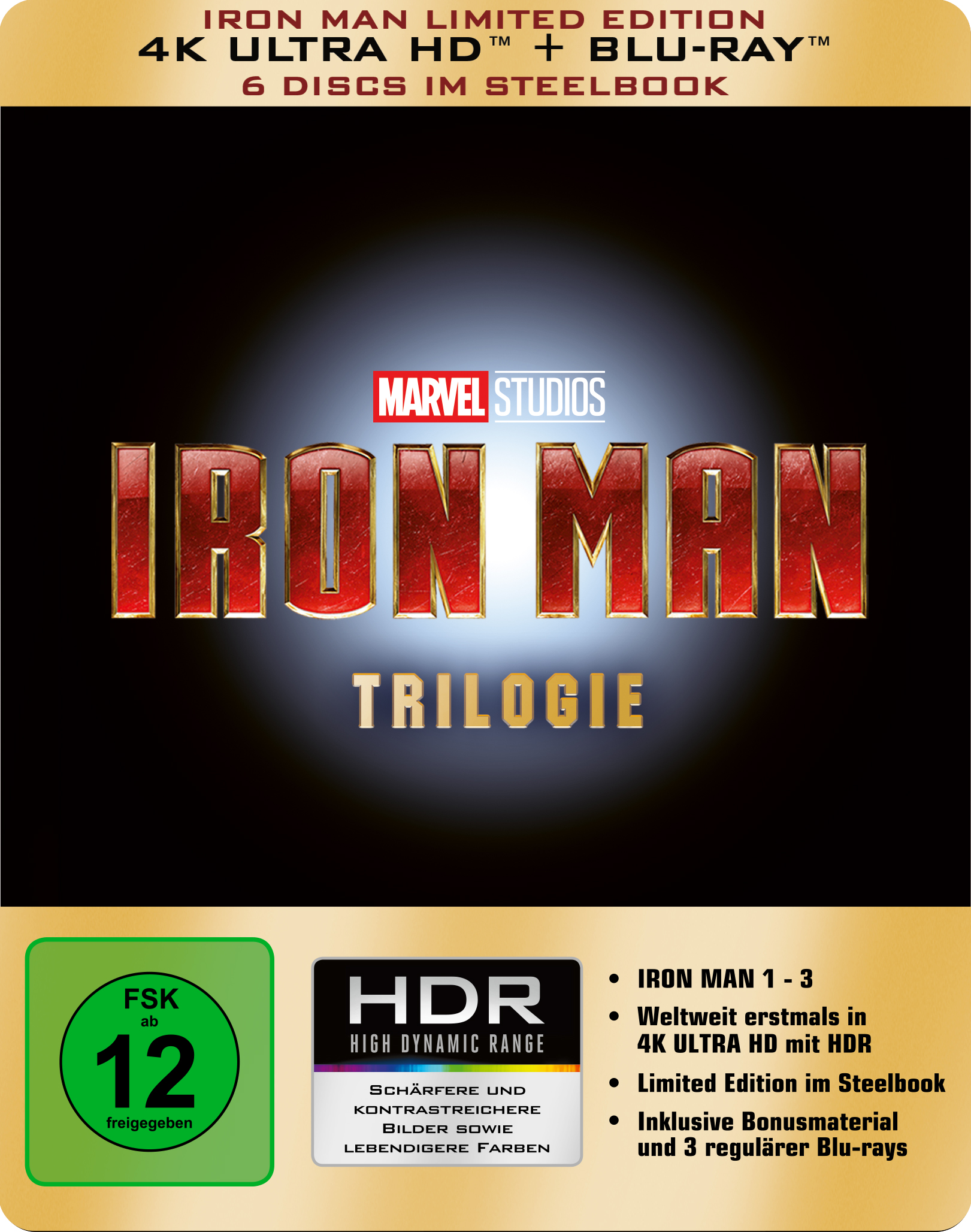Iron Man Trilogie - Limited 4K Ultra HD Edition im Steelbook 4K Ultra HD Blu-ray + Blu-ray