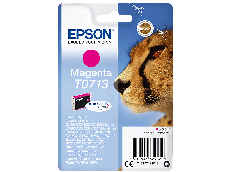 EPSON Original Tintenpatrone Magenta (C13T07134012)
