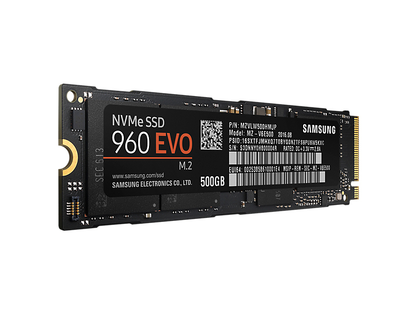 SAMSUNG 960 EVO NVMe M.2 Festplatte, 500 GB SSD M.2, intern