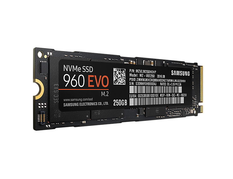 SAMSUNG 960 EVO NVMe M.2 Festplatte, 250 GB SSD M.2, intern