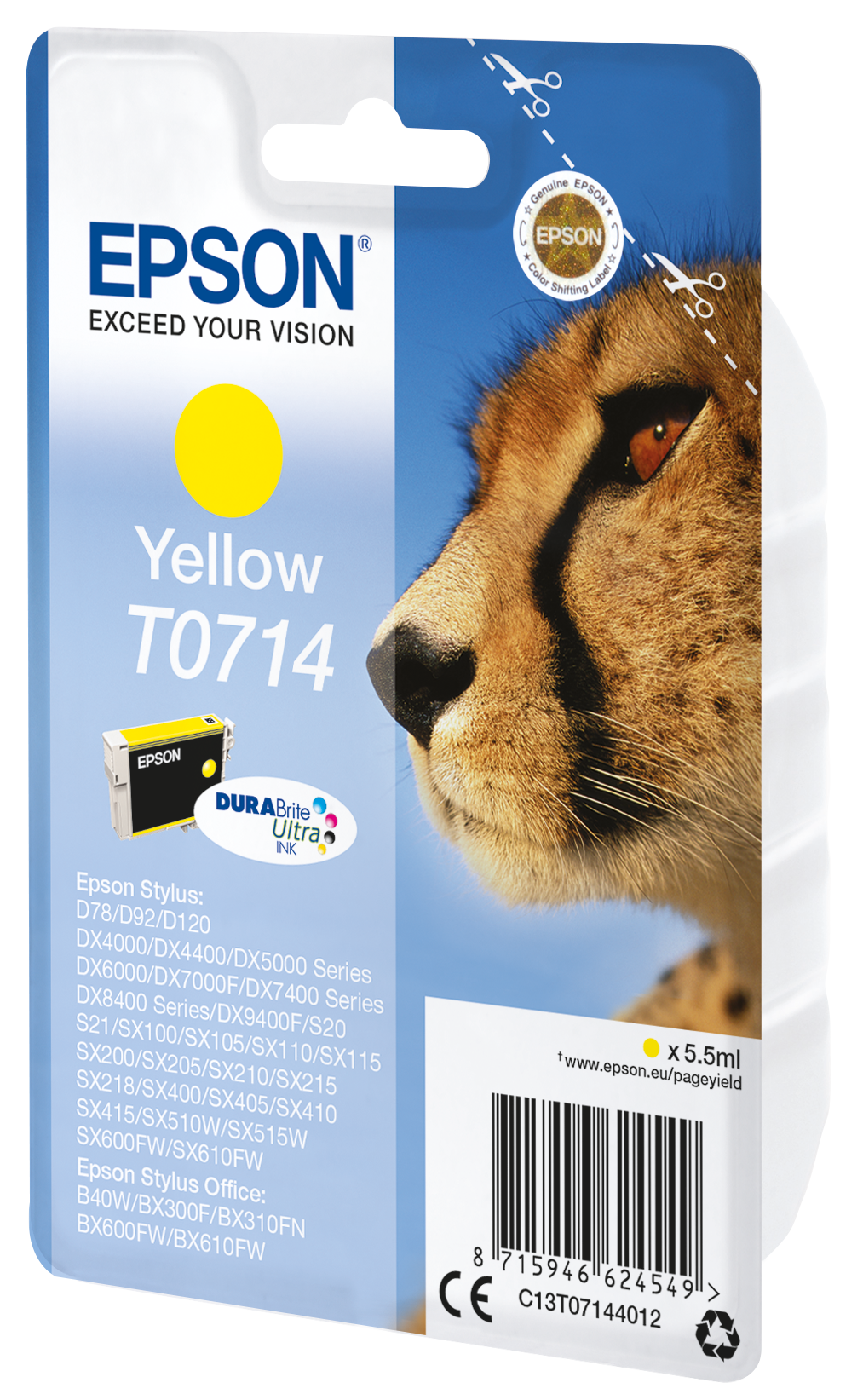 (C13T07144012) EPSON Tintenpatrone Gelb Original