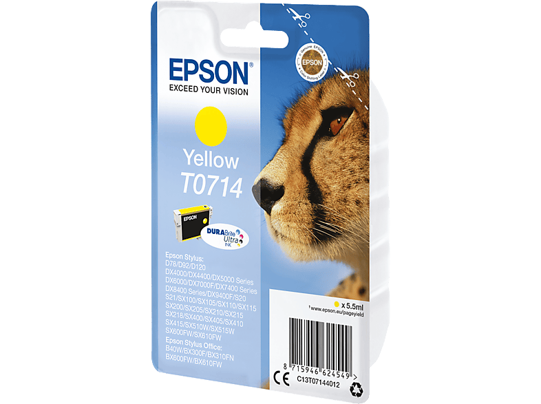 EPSON Original Tintenpatrone (C13T07144012) Gelb