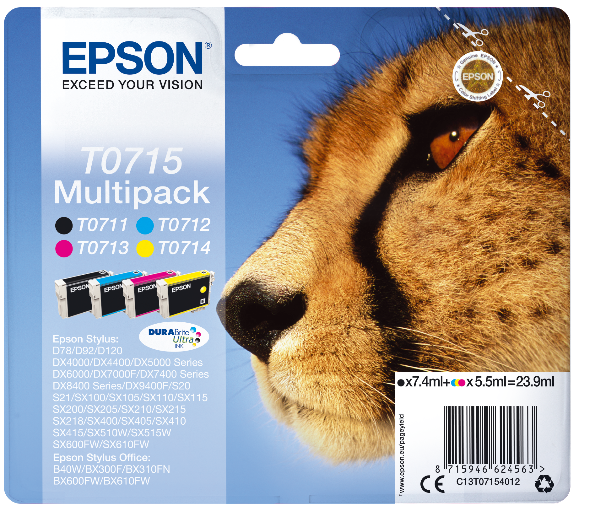 EPSON T0715 Multipack 4-kleuren DURABrite Ultra Ink