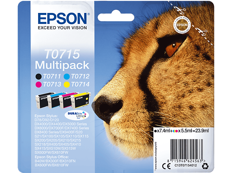 mehrfarbig EPSON Tintenpatrone (C13T07154012) Original