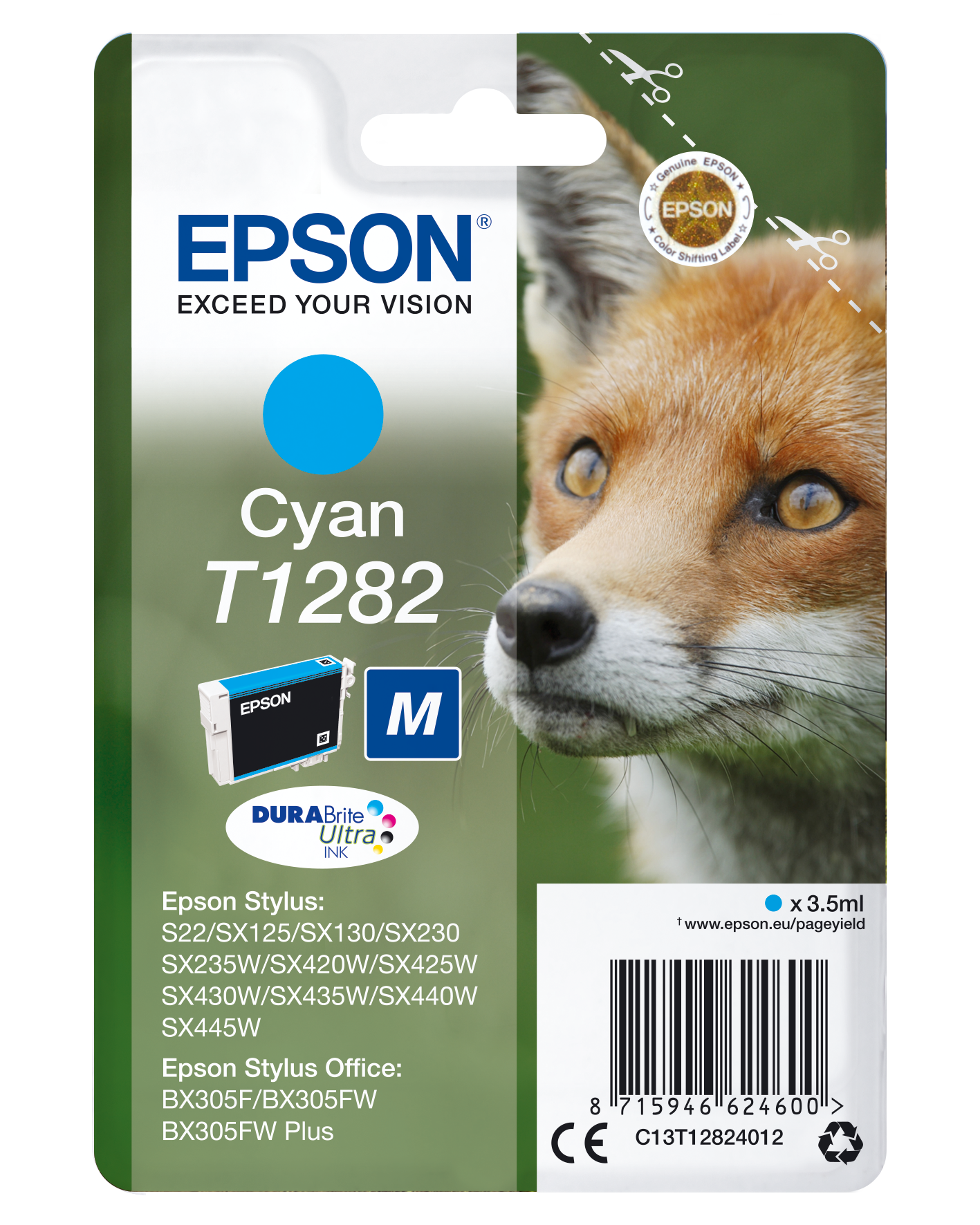 EPSON Original Tintenpatrone Cyan (C13T12824012)