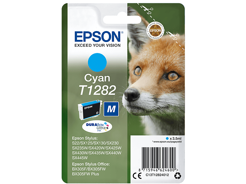 EPSON Cyan (C13T12824012) Tintenpatrone Original