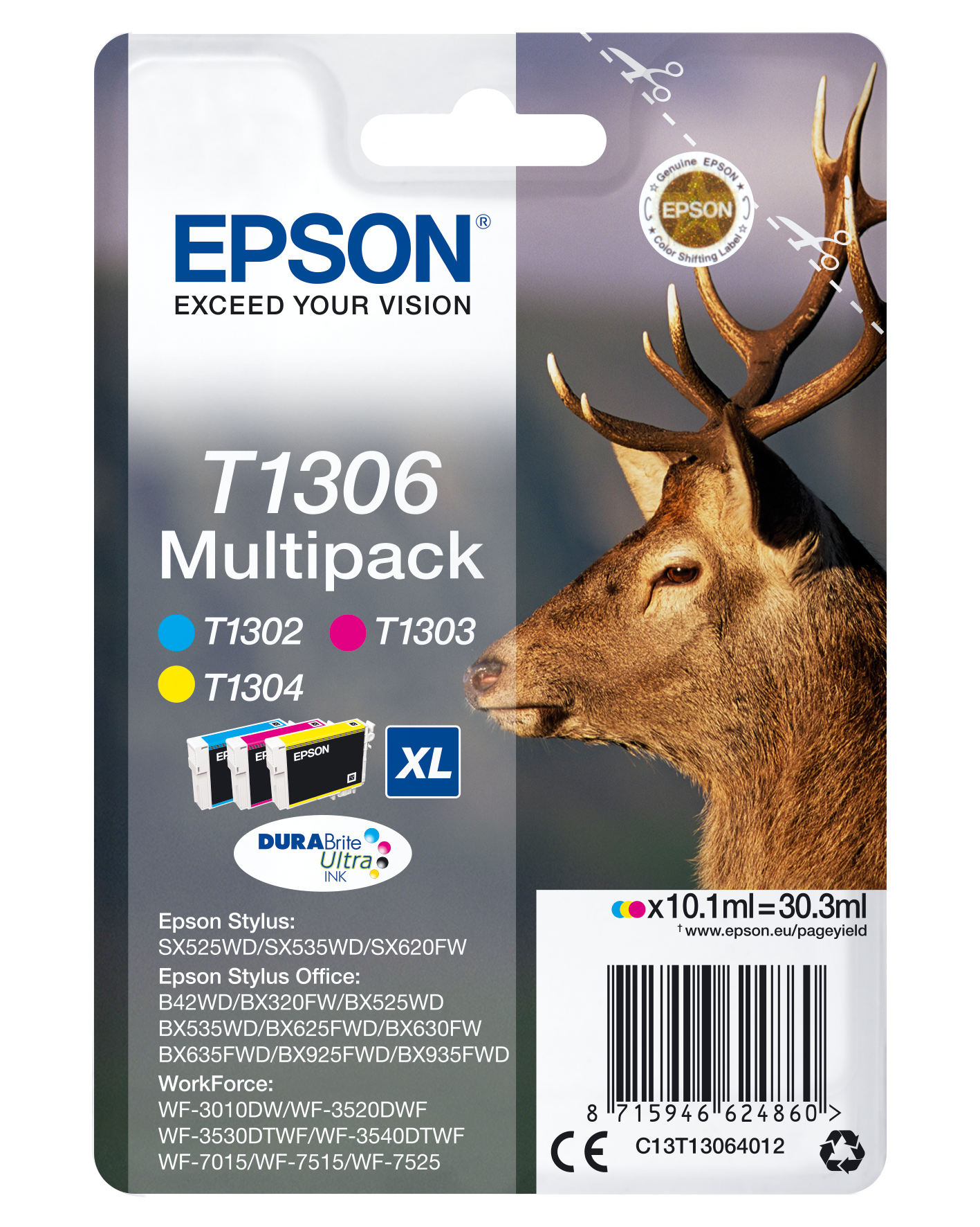 EPSON mehrfarbig (C13T13064012) Tintenpatrone Original