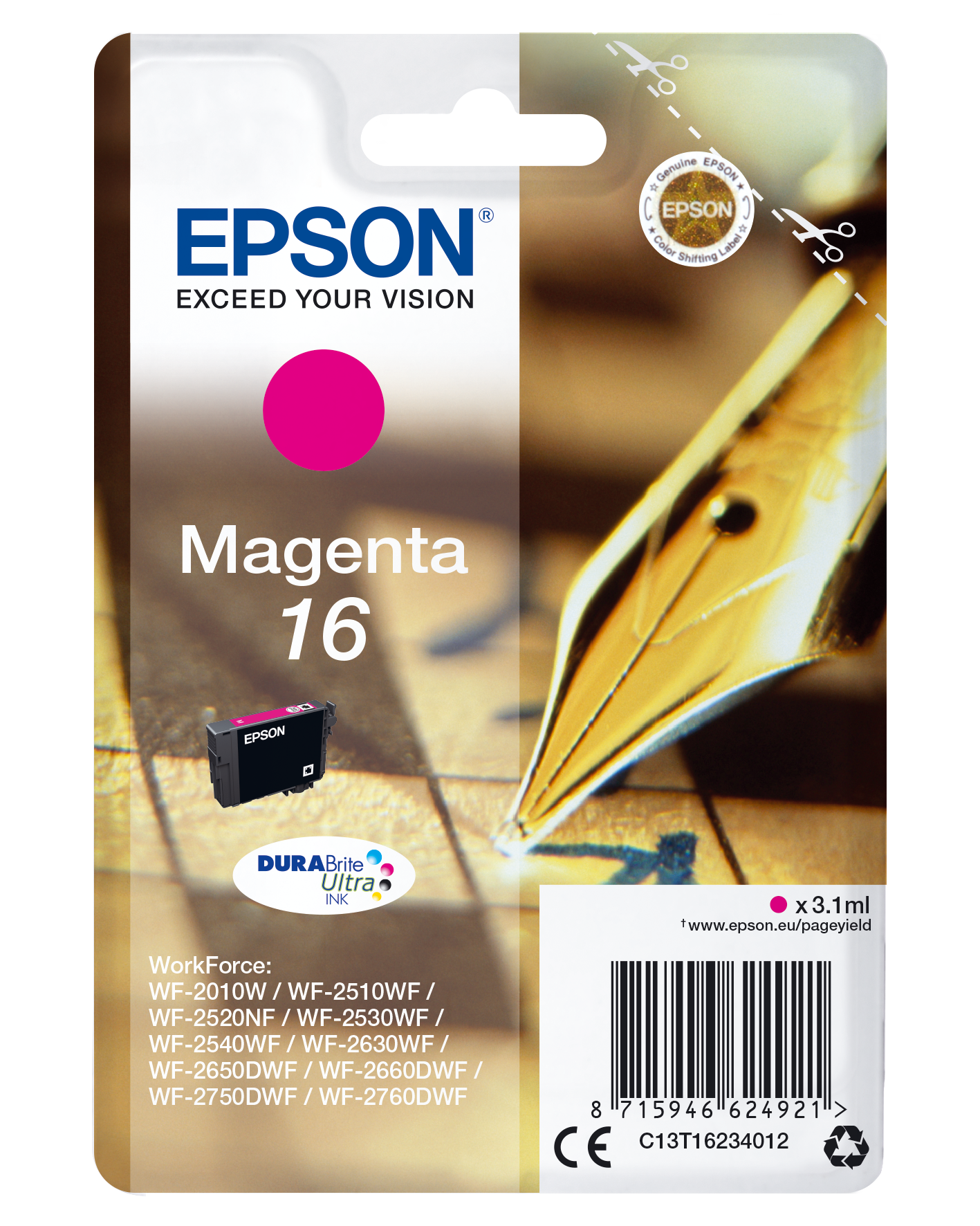 Magenta (C13T16234012) Tintenpatrone Original EPSON