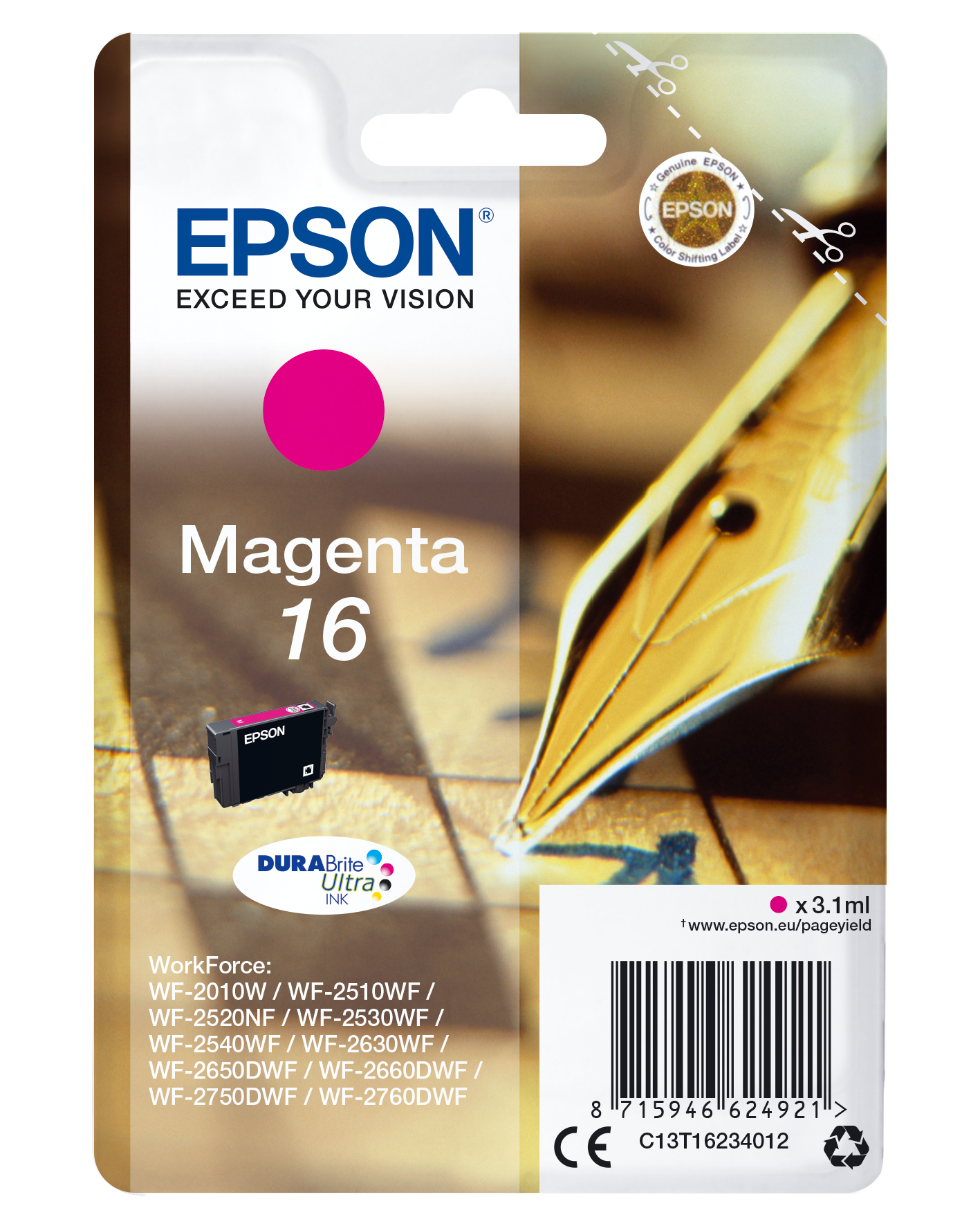 Magenta (C13T16234012) Tintenpatrone Original EPSON