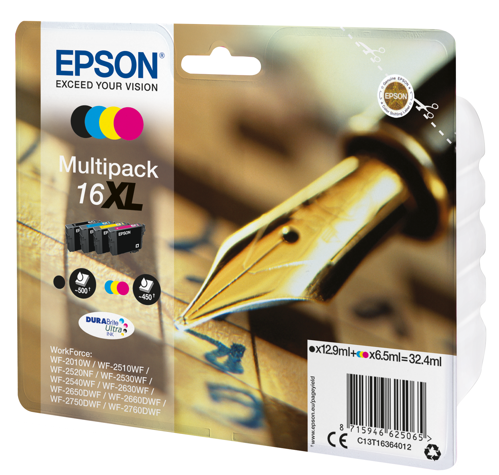 EPSON Original Tintenpatrone Mehrfarbig (C13T16364012)