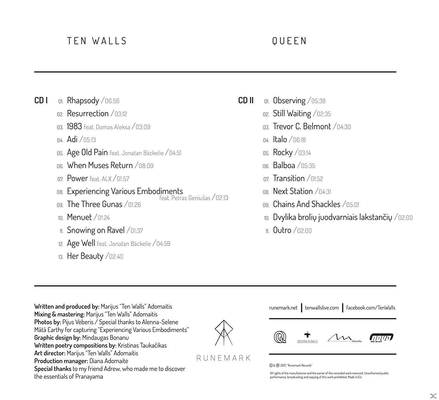 Ten Walls - Queen  - (CD)