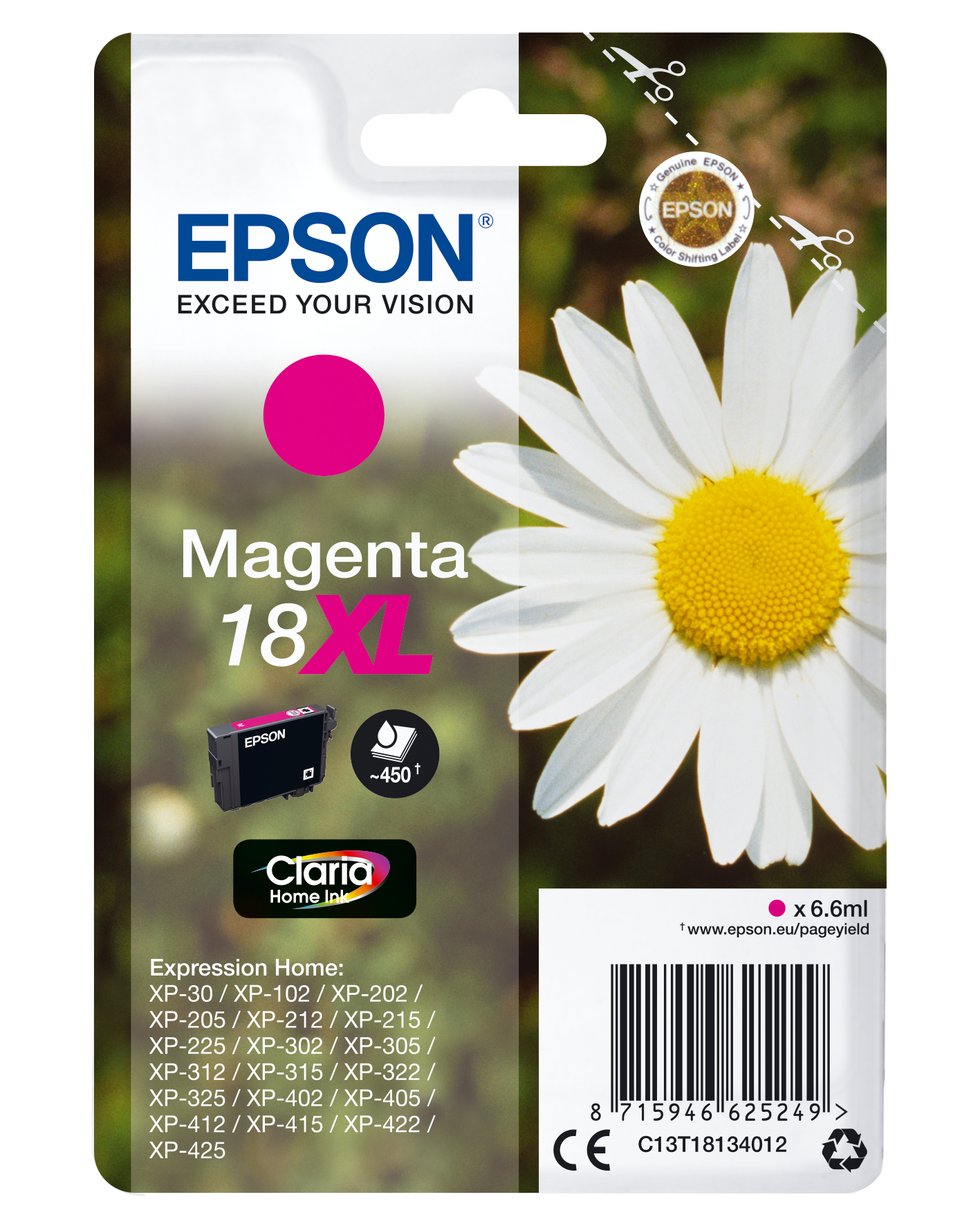 EPSON Original Tintenpatrone Magenta (C13T18134012)