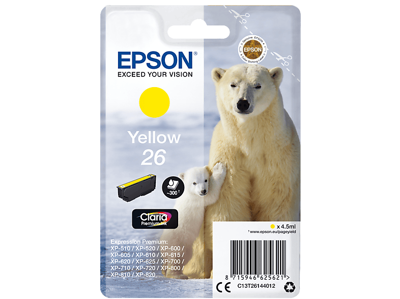 EPSON Original Tintenpatrone Gelb (C13T26144012)