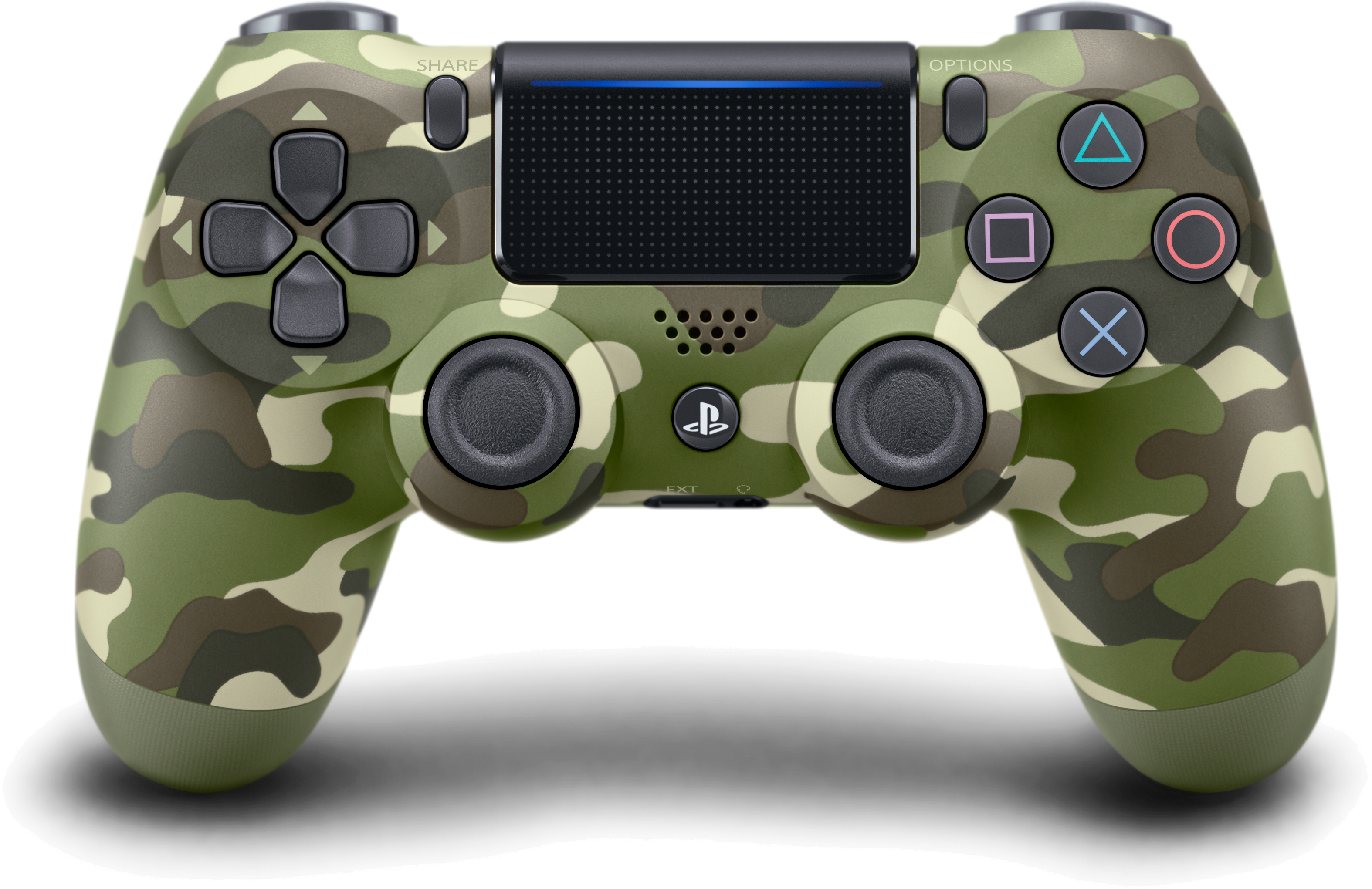 Camouflage Playstation 4 controller. Inclusief share, opties en vormknoppen.