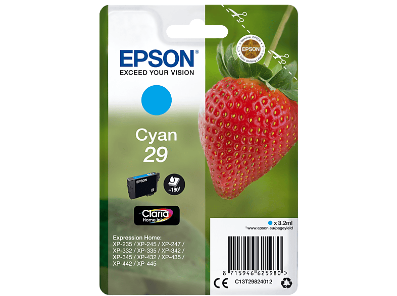 Tintenpatrone EPSON Cyan (C13T29824012) Original