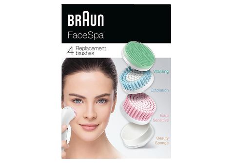 BRAUN Face Aufsatz-Mix 80mv Gesichtsreinigungsbürsten Pflege 4er & | Gesichtsreinigungsbürsten für Weiß/Grün/Blau Ersatzbürsten MediaMarkt