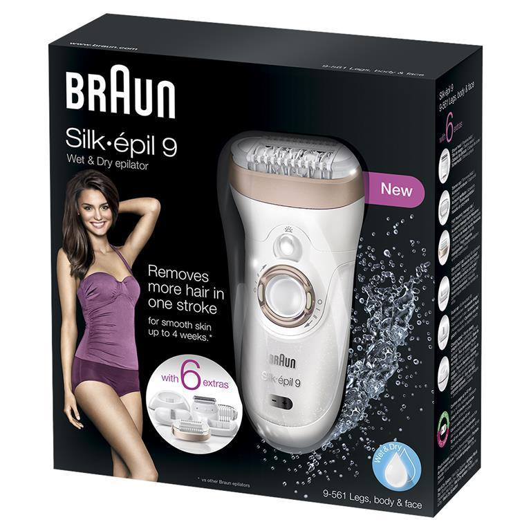 BRAUN Silk-epil 9 9-561 Epilierer, Weiß/Gold