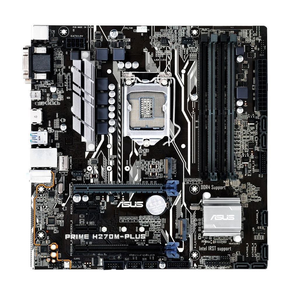 ASUS Prıme H270M-Plus Intel H270 Lga1151 Ddr4 2400 Hdmı Dvı Vga M2 Usb3.1 Matx