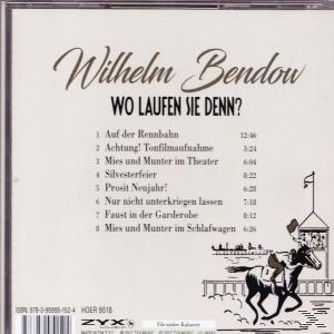 Album-Rückseite von Wilhelm Bendow. Text und eine Zeichnung von Pferd und Reiter.