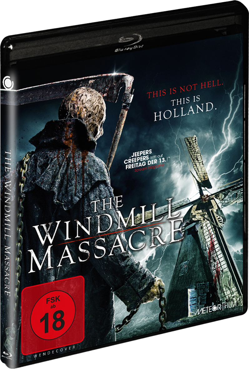Blu-ray-Hülle mit Horrorfilm-Cover, zeigt eine Figur mit Sense.