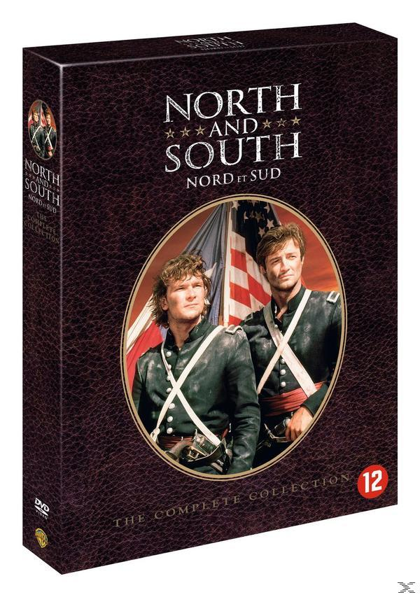 Boîtier DVD du film 'Nord et Sud'. La couverture présente deux hommes en uniforme et le drapeau américain.