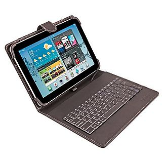 Funda con teclado - Silver HT 19160, Para tablet de hasta 10.4", microUSB, negro, función