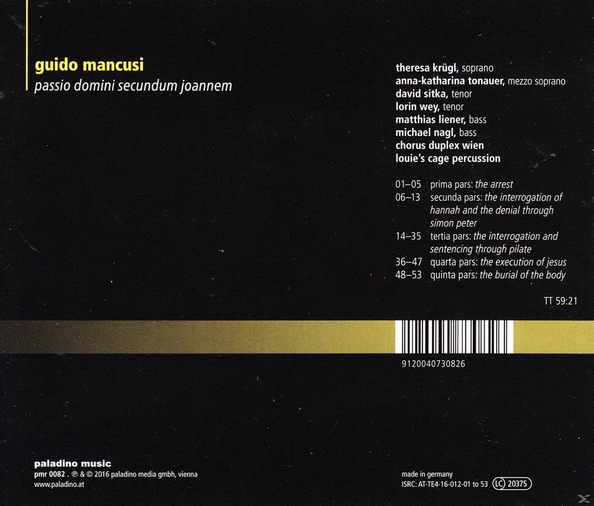 Guido Mancusi - Passio Domini Secundum Joannem  - (CD)