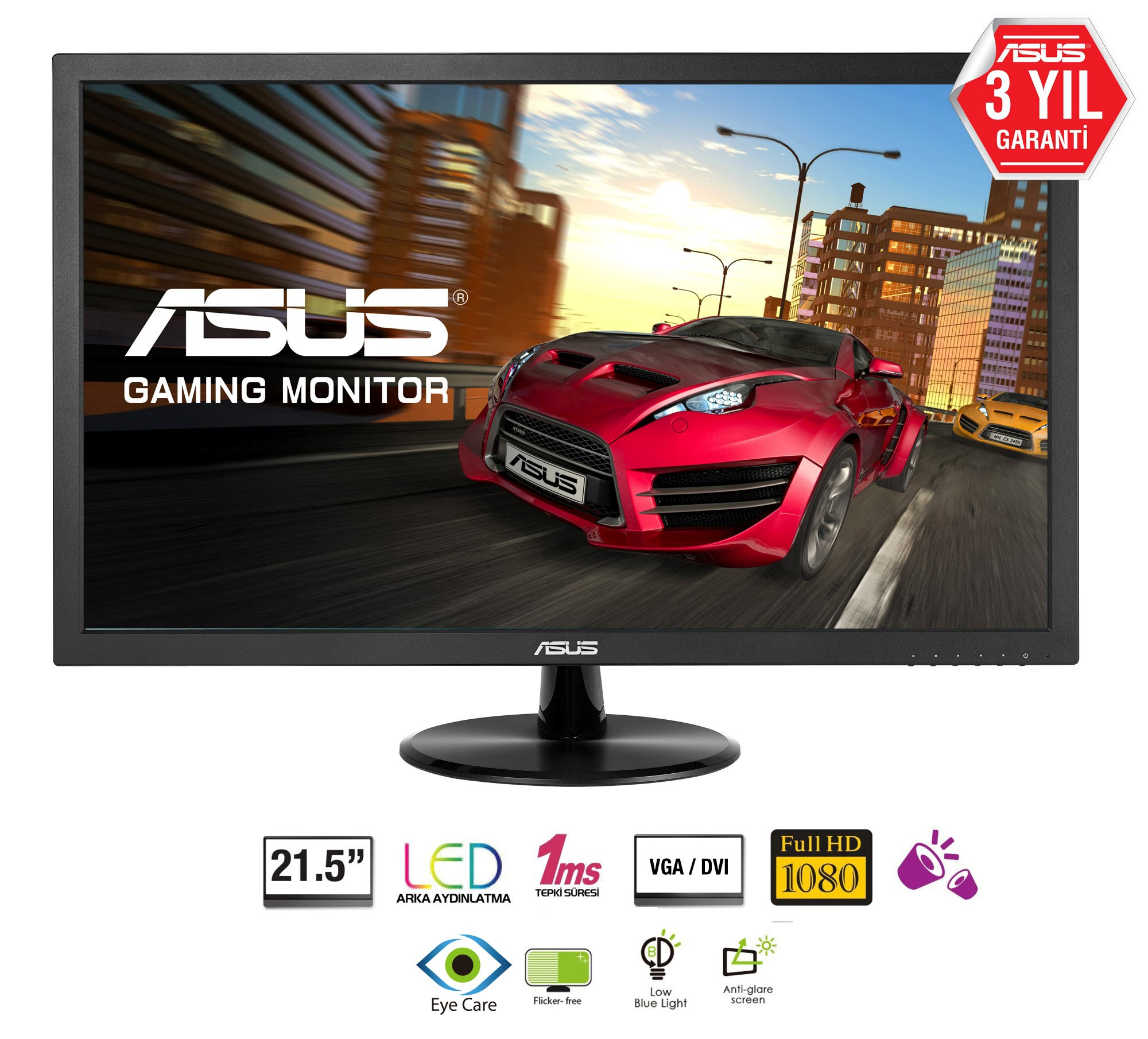 ASUS 21.5 inç VP228T Gaming, LED 1920x1080 1ms DVI,VGA Monitör