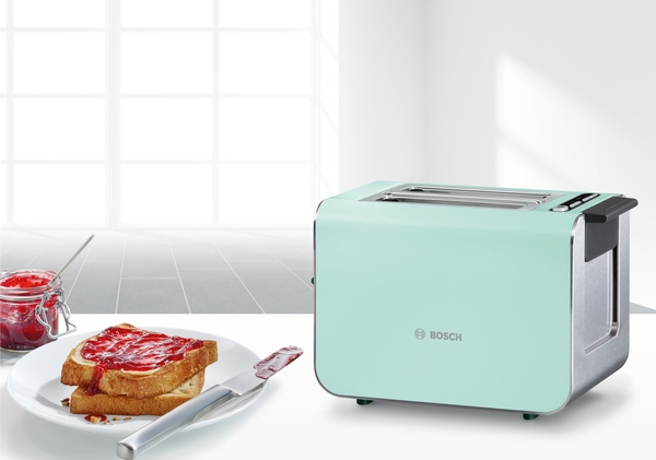 BOSCH TAT8612 Styline Toaster Mint/Grau (860 Watt, Schlitze: 2)
