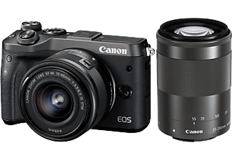 CANON EOS M6 Zwart + 15-45mm + 55-200mm