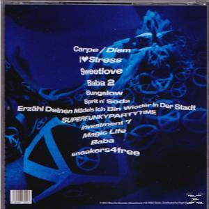 CD-Rückseite mit Titelliste und Grafik.