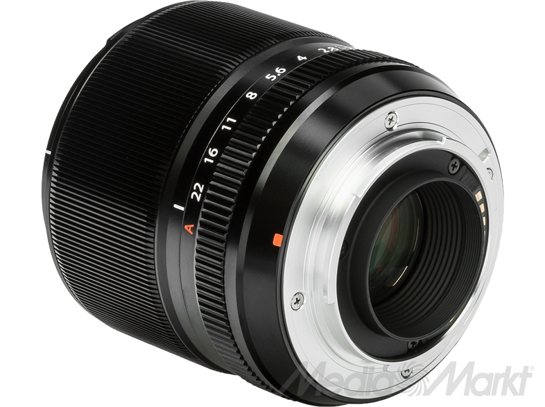 Fekete objektív. Szöveg: Fujifilm. Ezüst alap, rekeszbeállítással.