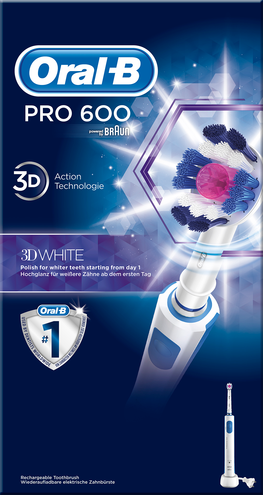 ORAL-B Pro600 3D White elektromos fogkefe fejjel