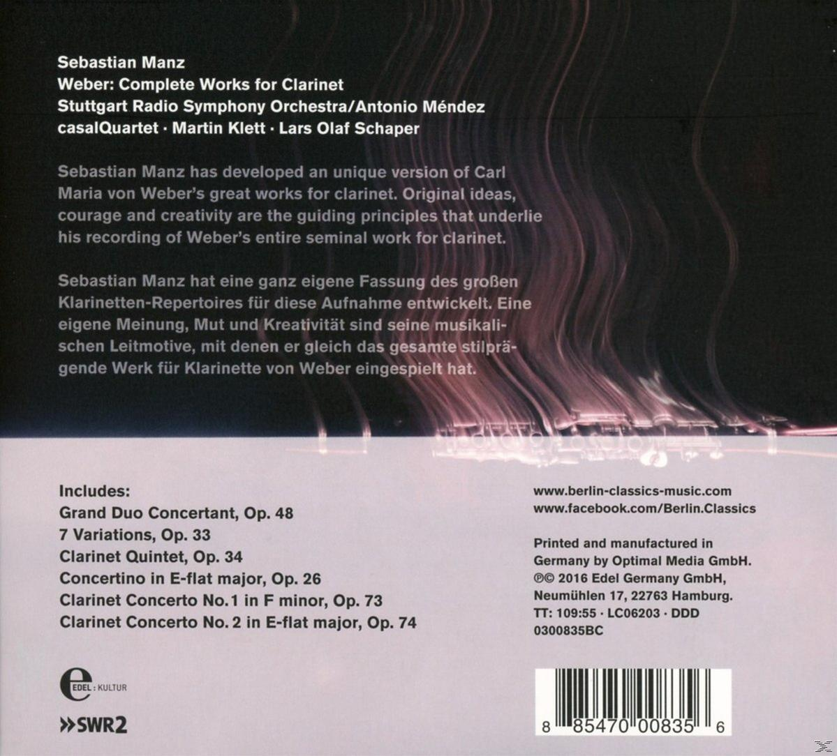 Sebastian Manz, Martin Klett, Casal Quartett, Radio-Sinfonieorchester Stuttgart des SWR - Weber: Complete Works for Clarinet  - (CD)