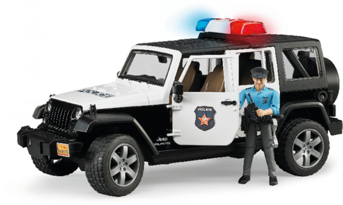 Jeep m. UR PKW Polizei BRUDER Funktion Mehrfarbig Wrangler