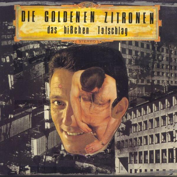Collage mit einem Gesicht, einem nackten Mann und Gebäuden.