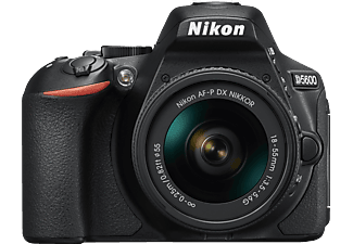 NIKON D5600 Kit Spiegelreflexkamera, 18-55 mm Objektiv (AF-P, DX), Touchscreen Display, WLAN, Schwarz